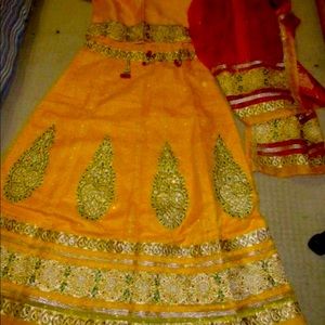 NWT/  Diwali, Navratri silk heavy embroidered LENGHA  Choli